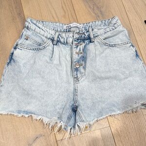 Zara Faded Blue Jean Shorts